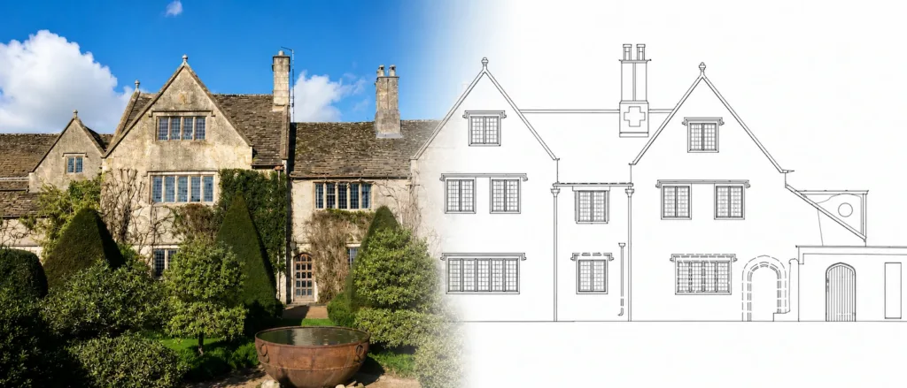 3D laser scanning for historic buildings used to produce a measured facade elevation drawing