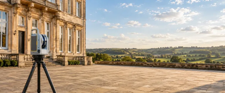 Trimble X9 laser scanner used for measured building surveys in Bristol, Bath and the South West