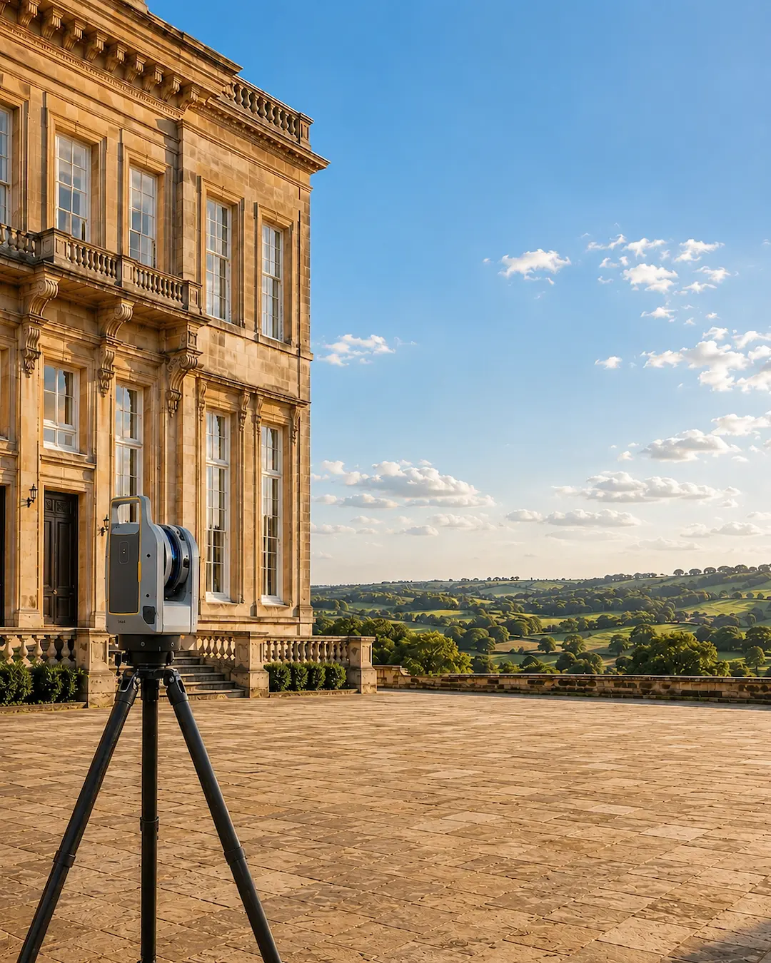 Trimble X9 laser scanner used for measured building surveys in Bristol, Bath and the South West